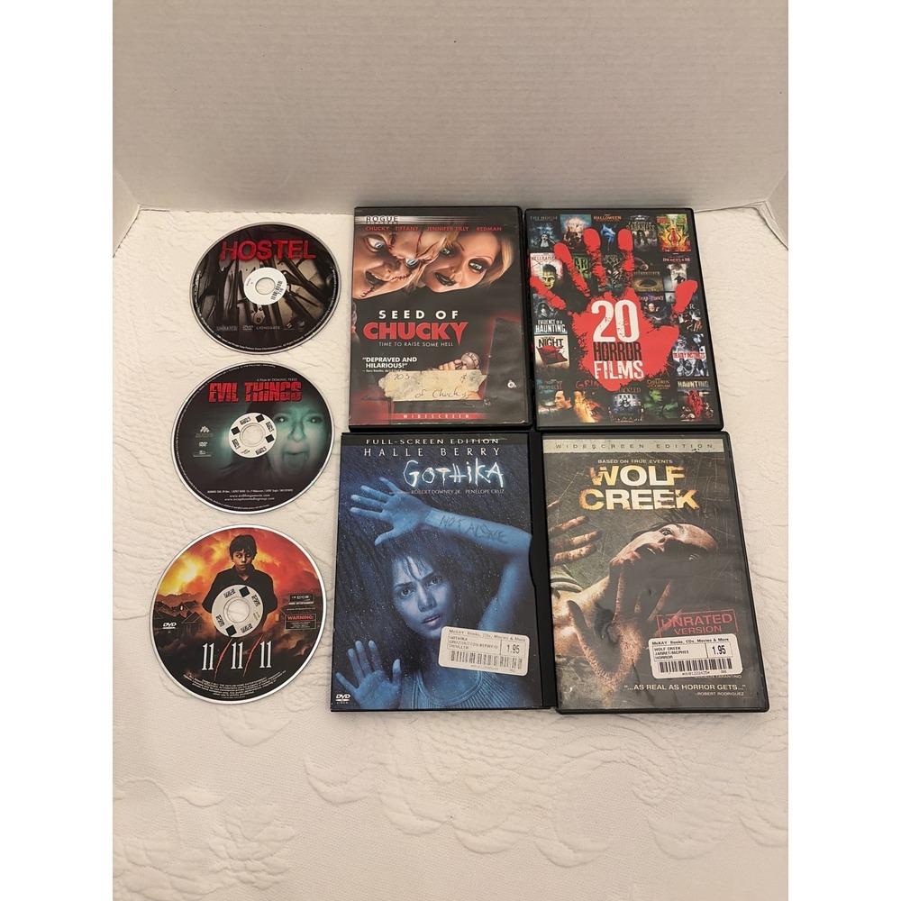Horror DVD Lot Seed of Chucky Gothika Wolf Creek 20 Movie Collection Hostel